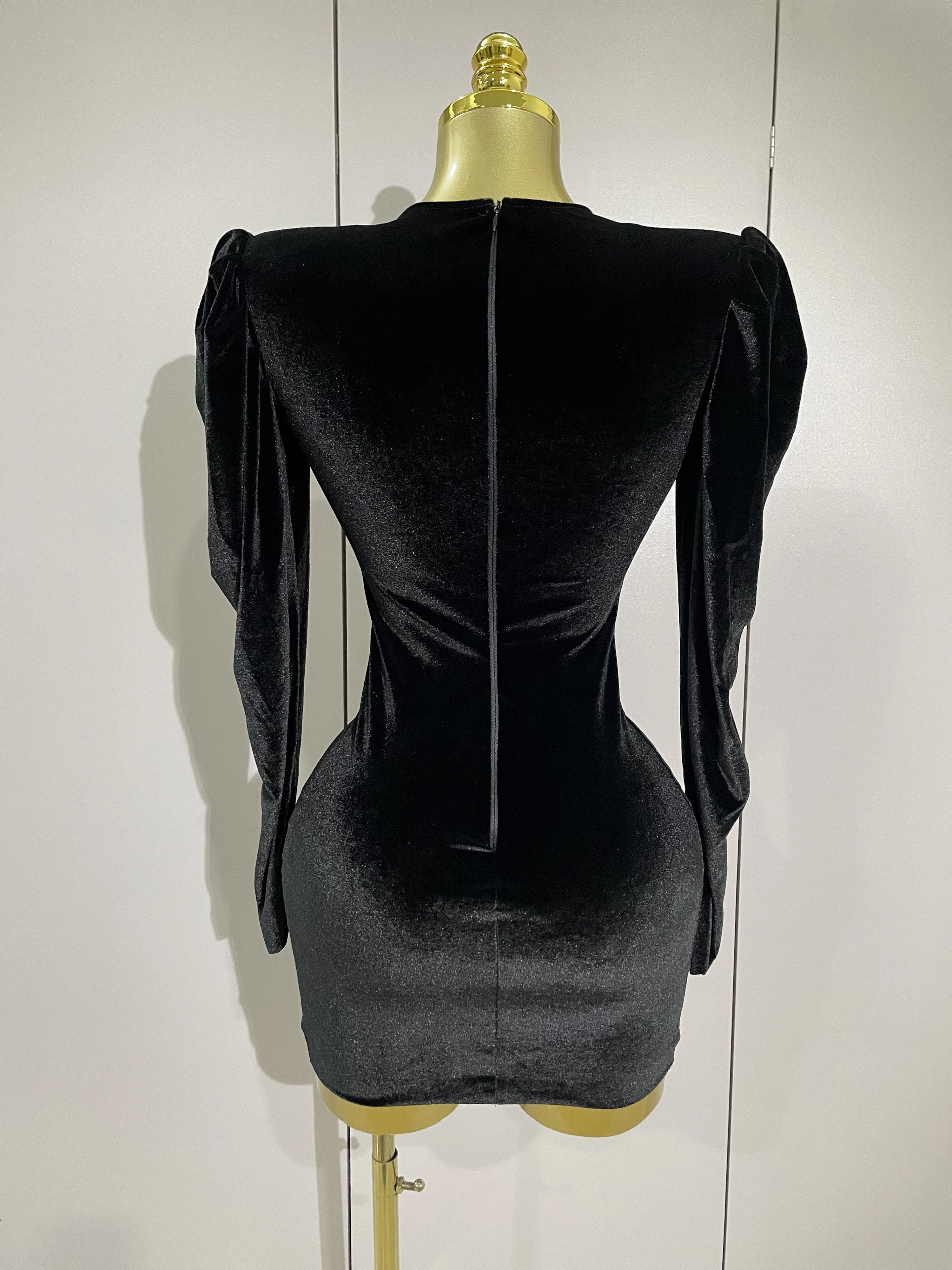 Sparkly Crystals Sexy Mesh Black Velvet Short Dress 2025 Women Elegant Evening Prom Luxury Birthday Party Dresses Stage Costume