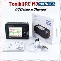 ToolkitRC M7 200W 10A DC Balance Charger For 1-6S Lipo LiHV LiFe Lion RC Battery ADP100/ADP200 Adapter