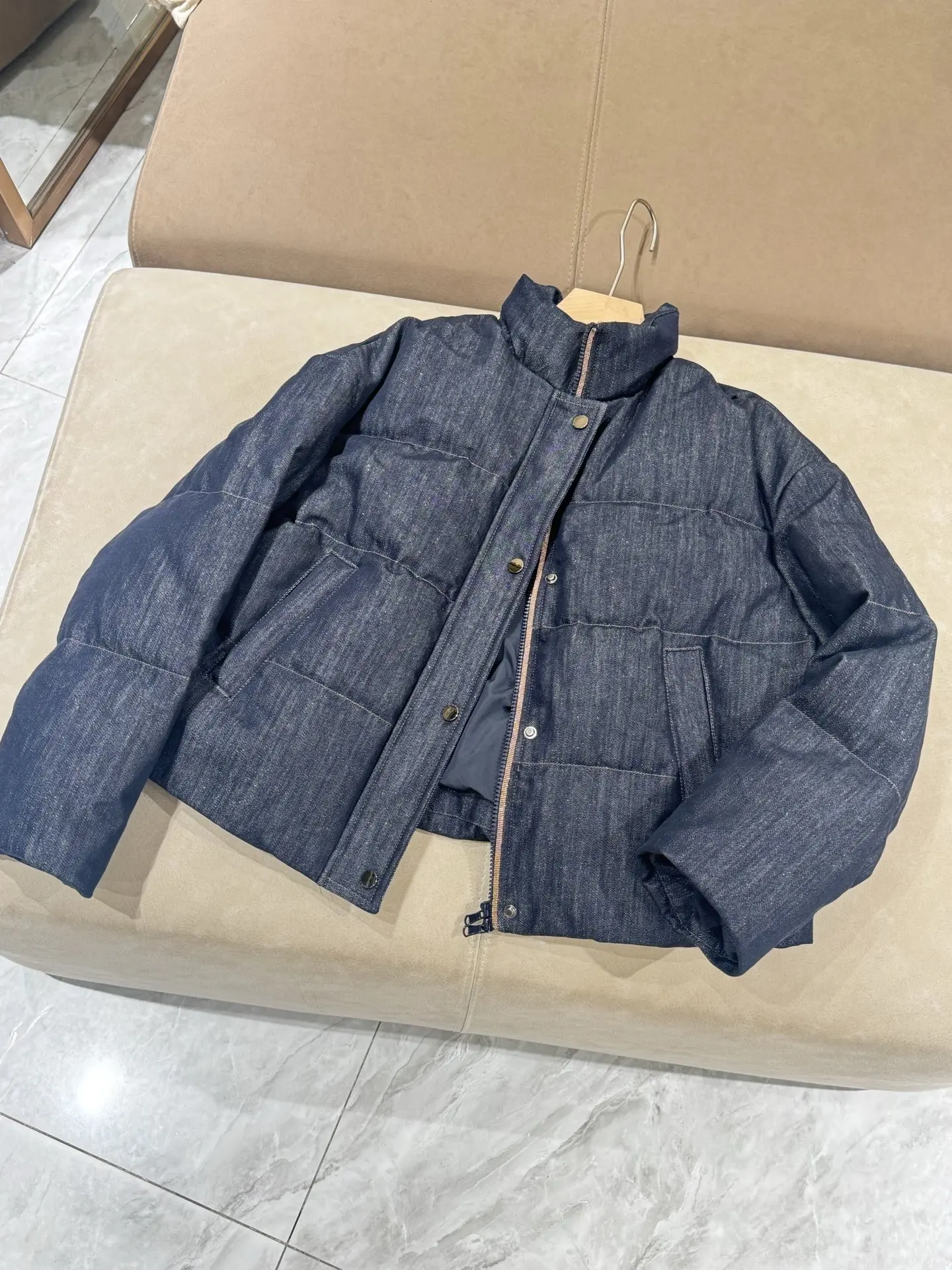 

Новая женская джинсовая куртка на хлопковой подкладке, модное повседневное универсальное пальто