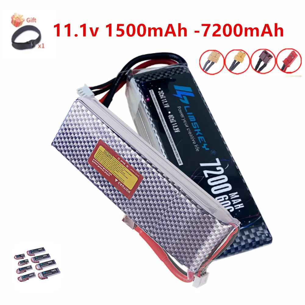 1500mAh 1800mAh 2200mAh 2800mAh 4200mAh 5200mAh 7200mAh 3s 11.1v Lipo Battery For RC Car Truck Buggy Racing Boat