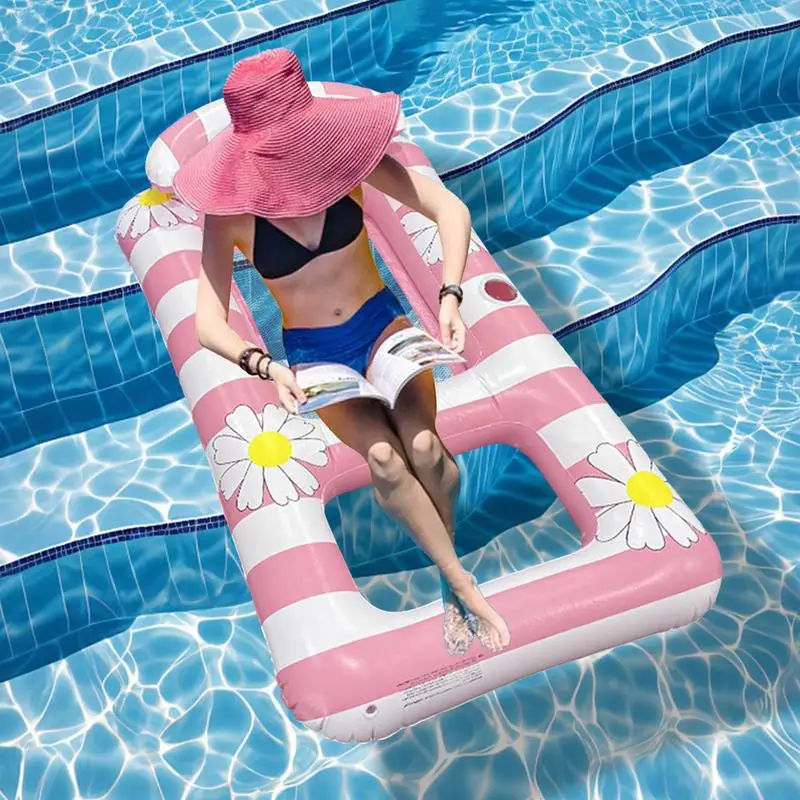 สระว่ายน้ําลอยInflatable Pool Floatsผู้ใหญ่หมอนสนับสนุนเตียงแบบพกพาสําหรับสระว่ายน้ํากลางแจ้งBackyard River Boat Beach