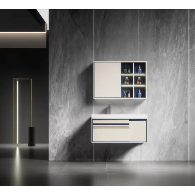 

Шкаф для ванной комнаты современного дизайна с водонепроницаемыми туалетными столиками, керамическая раковина