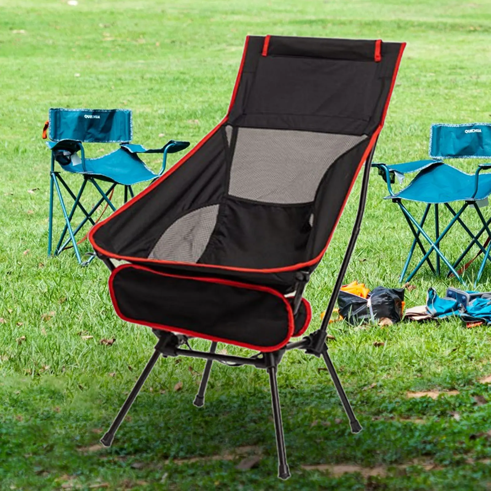 Folding Camping Chair Telescopic Chair High Back Hammock Rocking Chair Portable