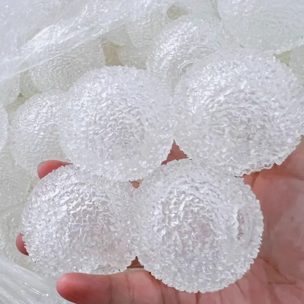 Transparent DIY Coconut Oil Stress Ball Shell Handheld Soft Fidget Ball Crinkled with Lid Clear Hollow Squeeze Ball DIY Craft