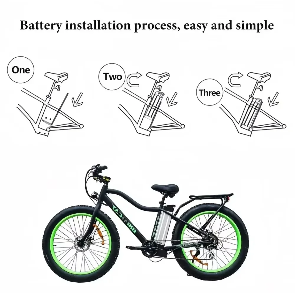 48V30Ah-60Ah 18650 Battery with Anti-theft Lock, 500W, Bottom Discharge Function, Used for Silver Fish Folding Bicycle Battery