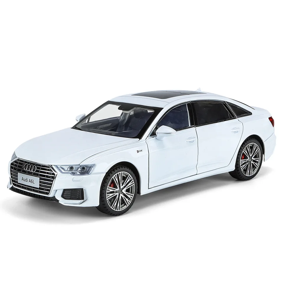 Audi A6L ホワイト ミニカー 1/18 1:18 Audi A6 Limousine Alloy Die Cast Toy Car Model Sound and
