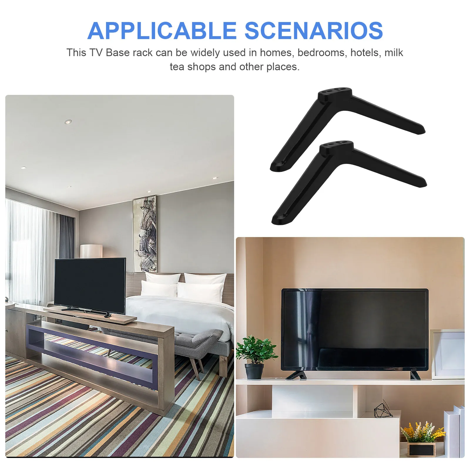1Pair Heavy-Duty TV Stand Replacement Legs for 32In 40In 43In 48In 49In 50In Flat Screens Easy Install Modern TV Pedestal Foot