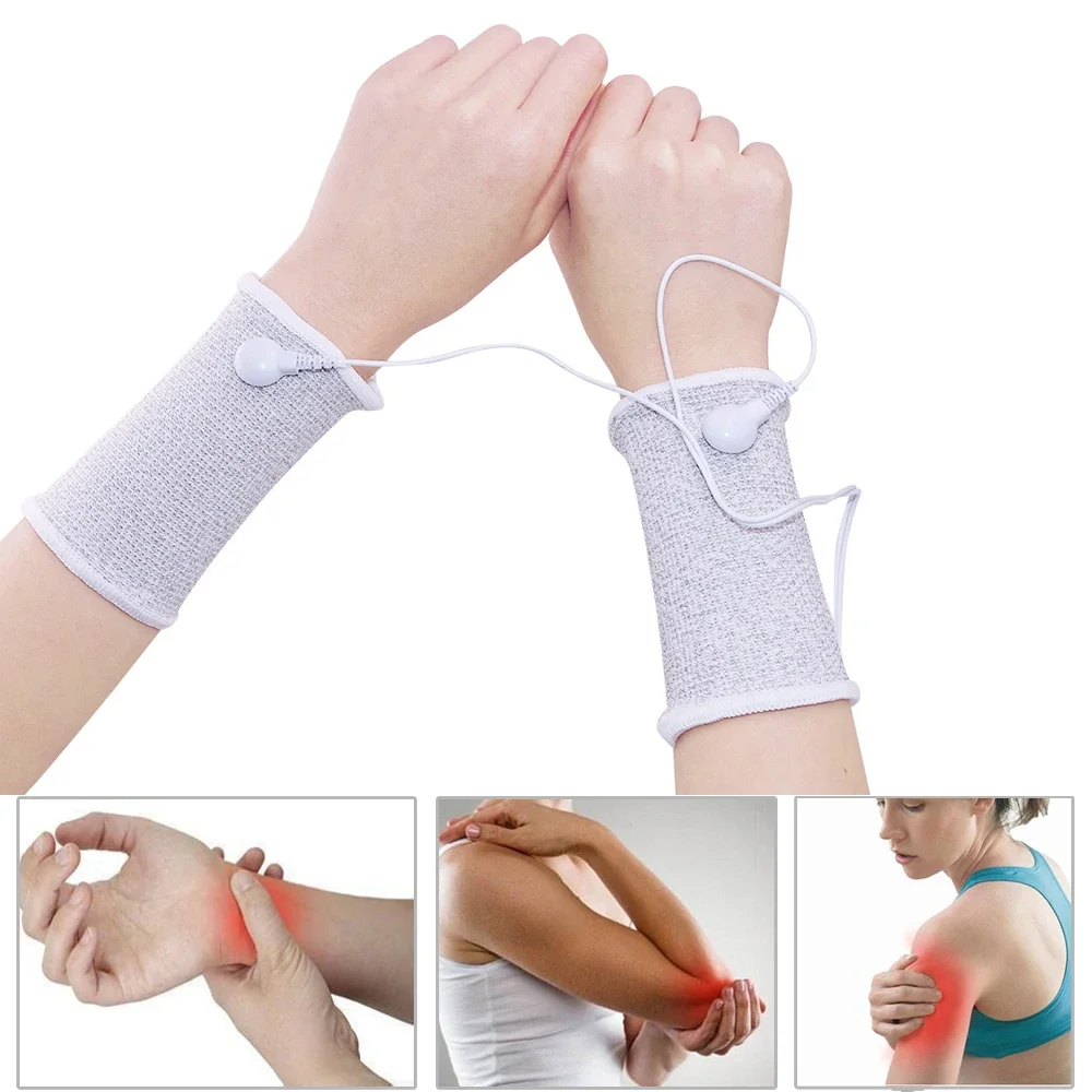 Conductive Silver Fiber TENS / EMS Electrode Treatment Gloves + Socks + Knee Pads + Bracers Acupressure Device Accessories 2.5MM