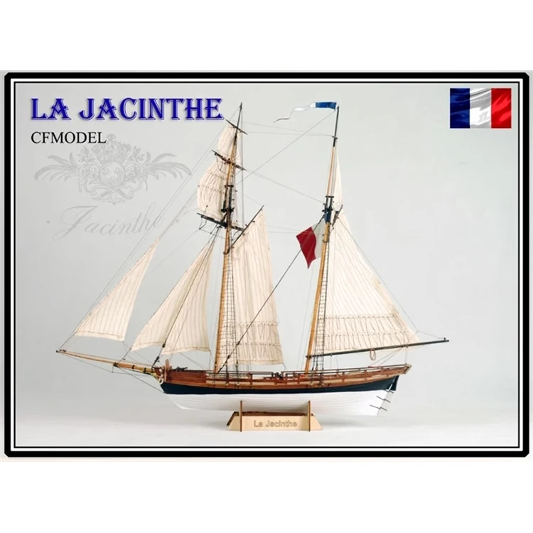 1/65 Ship Model French Armed Merchant Ship La Jacinthe DIY Simulation Wooden Sailing Ship Model Kit Gift Collection Model Toys