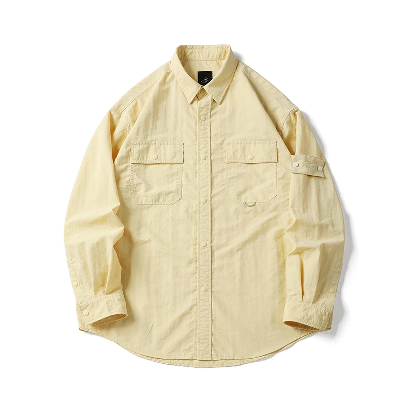 

Мужская рубашка в американском ретро-стиле, однотонная, с длинным рукавом, весна-осень 2026, свободный крой, повседневная, универсальная, Cityboys