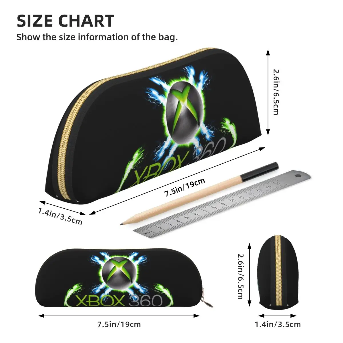 Astucci per matite con logo Xbox verde Astuccio per matite Forniture di cancelleria Astuccio per penne di grande capacità Astuccio per regali per studenti