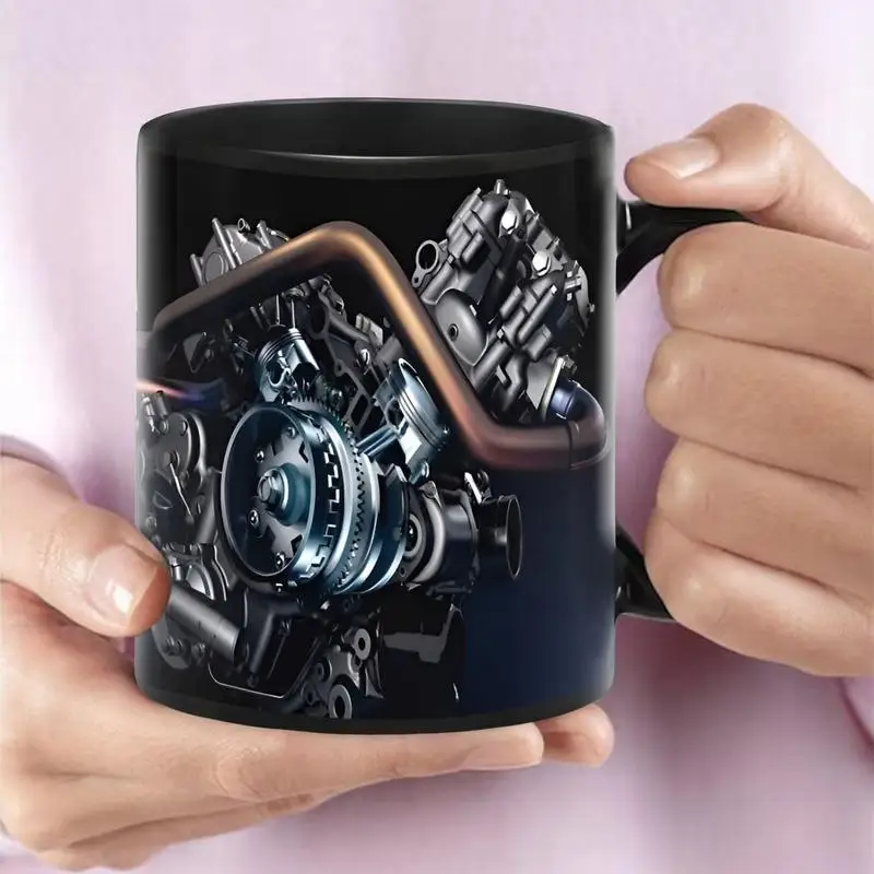 Mechanical Coffee Mugs For Men Espresso Cups Coffee Mug Latte Mugs Cool Coffee Mugs Mechanical Engine Ceramic Mug Desk Decor