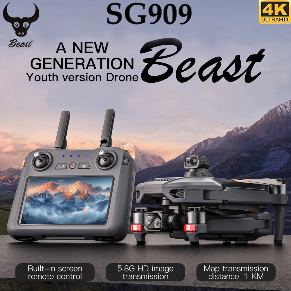 Nuevo ZLL SG909 Drone 4K cámara cardán de 3 ejes WIFI evitación de obstáculos pantalla táctil FPV sin escobillas EIS electrónico RC Quadcopter Juguetes