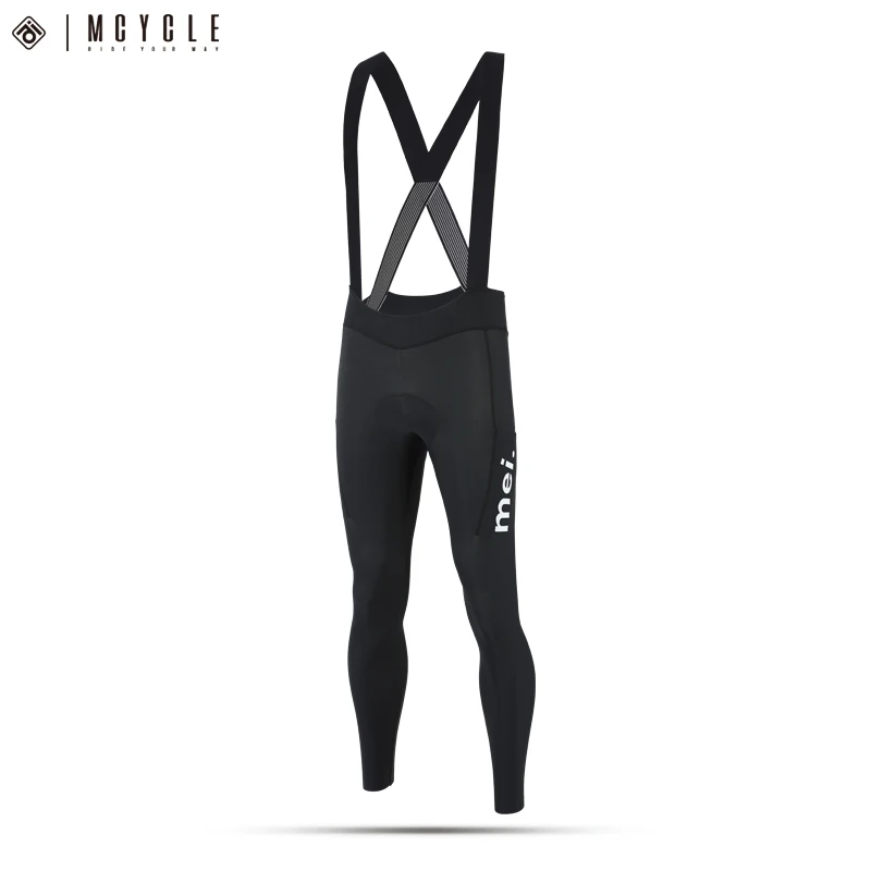 Mcycle Unisex Winter Cycling Bibs Tights Anti-cold Cycling Long Pants Keep Warm Gel Pad Thermal Fleece Bicycle Bib Tights