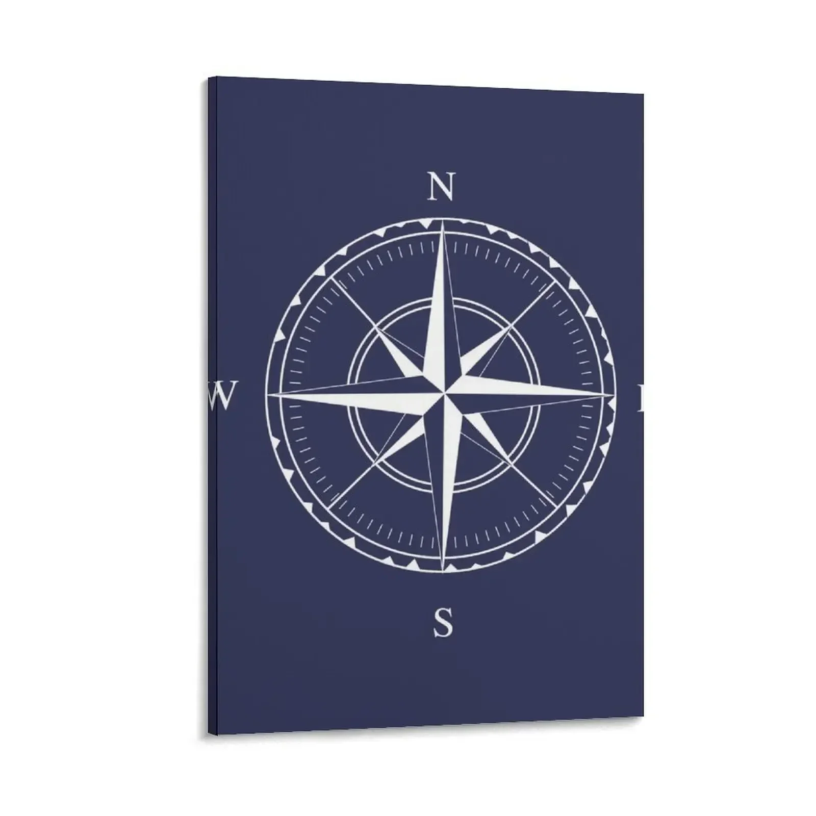 

Navy Blue and White Nautical Ships Compass Rose Canvas Painting decorative frames wall room anime Bedroom deco
