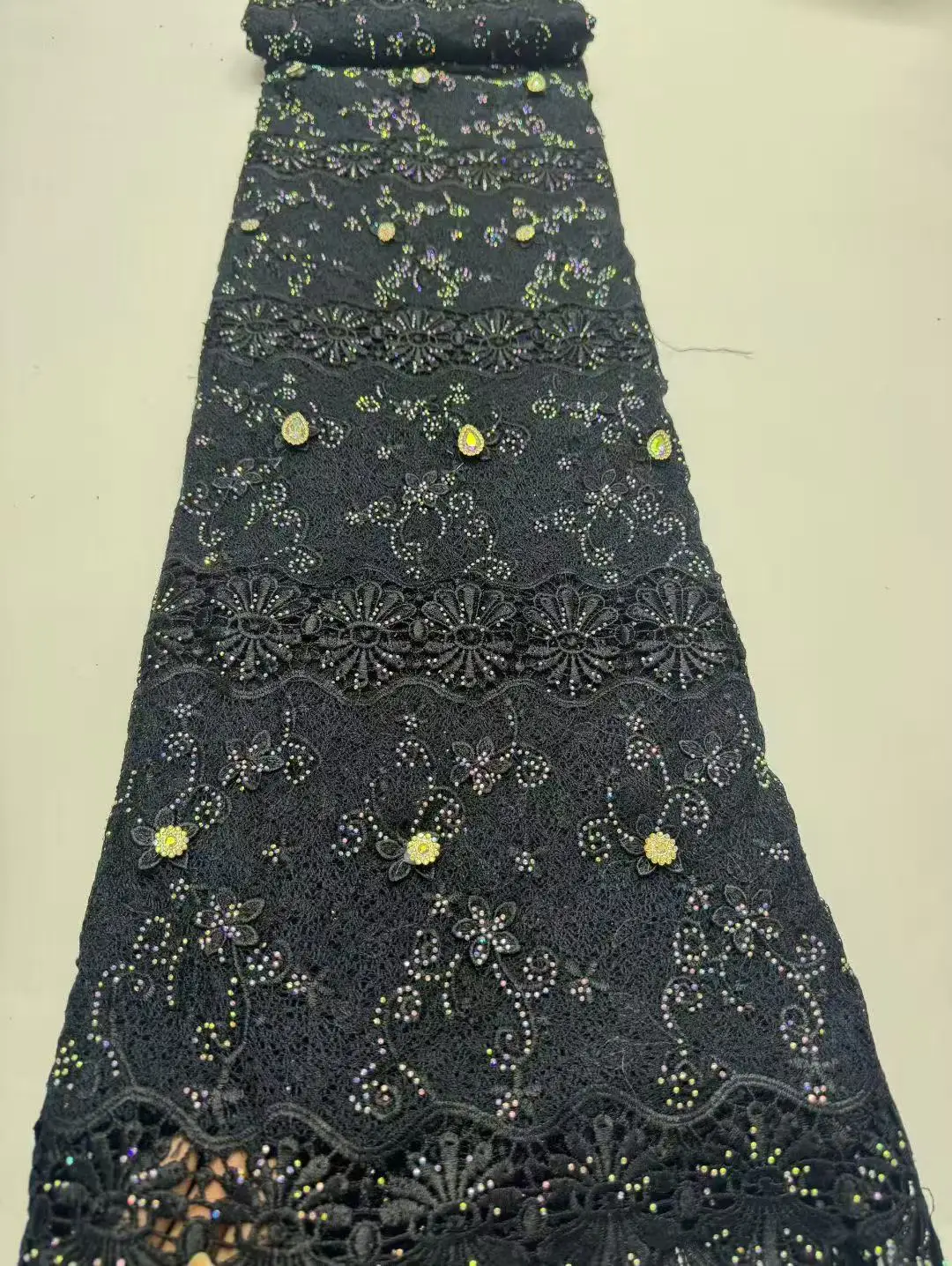 

African fabric for women Guipure Cord Lace Fabric High Quality Water Soluble Nigerian Guipure Cord Lace for Sewing Wedding Dress