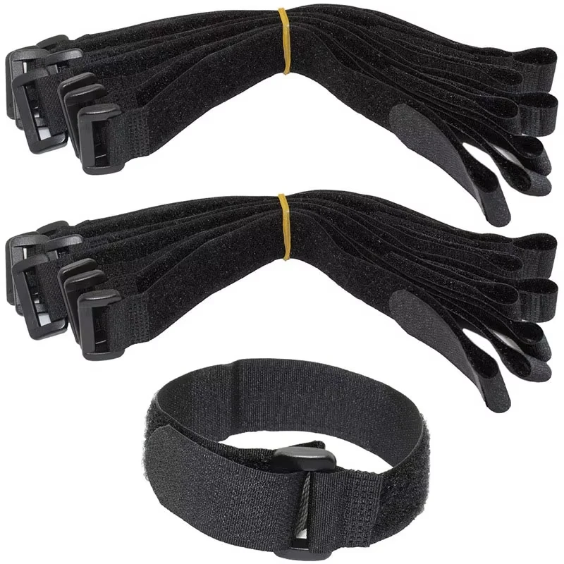 Schwarze Klettbänder wiederverwendbar aus Nylon Haken und Schlaufen Kabelbinder verstellbare Drahtbefestigung Spannbänder Kabelorganizer hält Leitungen geordnet verhindert Verwicklungen geeignet für Haus Büro Elektroni – Detail 17