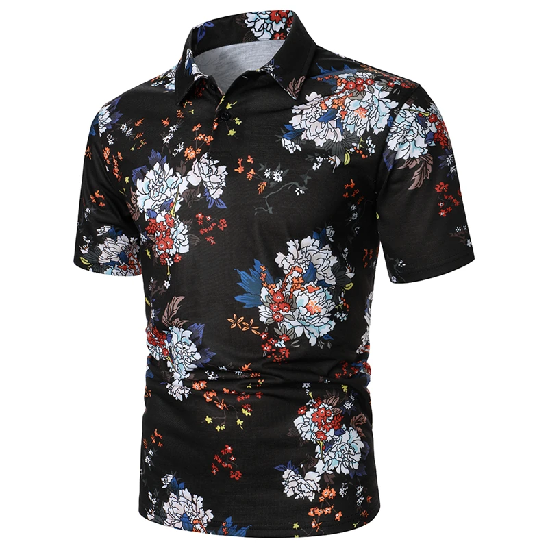 3D Printed Flower Polo Shirt For Men Women Casual Streetwear Short Sleeves T-shirt Summer Fashion Trend Lapel Button Tee Shirts