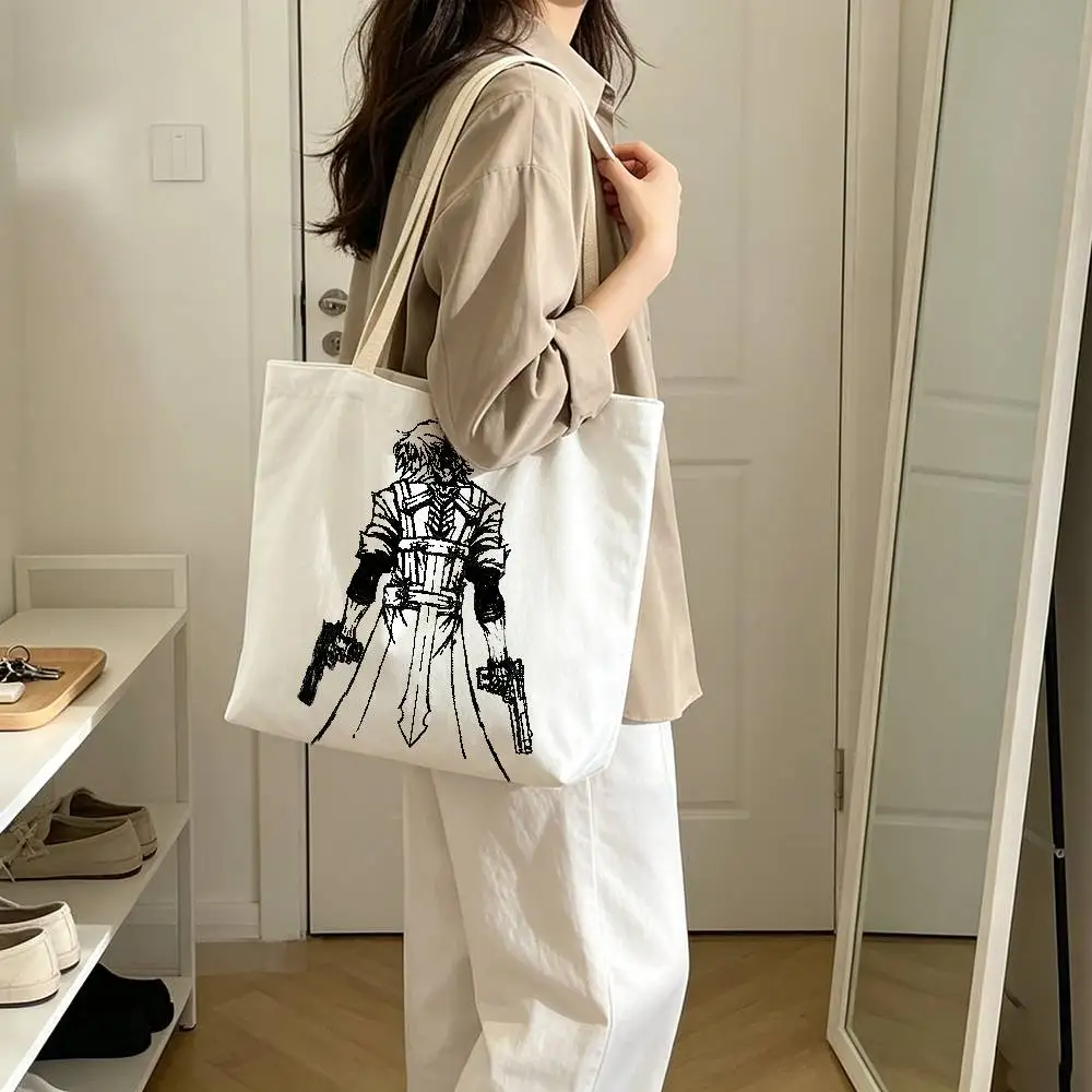 D-Devil May C-Cry Print Canvas Tote Bag Handbag For Daily School Commute Casual Shoulder Bag