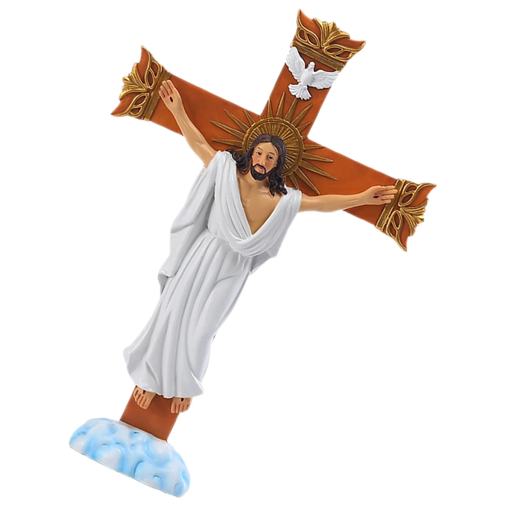 

Jesus Statue Resin Figurine Decorative Home Office nament Faith Feeling Christ Figure Unique Design Desktop Adornment