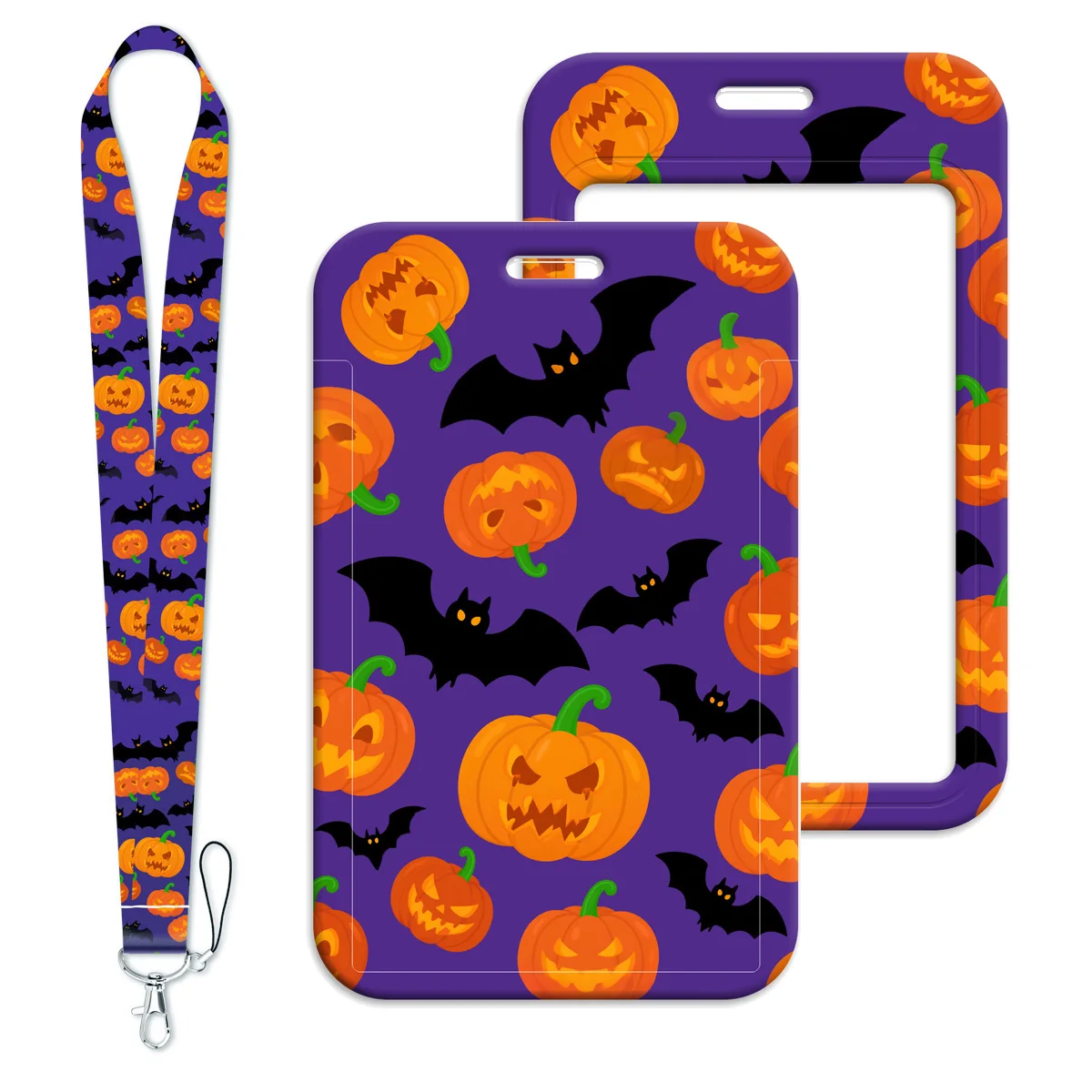 Halloween Pumpkin Card Holder Bat Lanyard Neck Strap for Key ID Card Phone Straps Hang Rope Key Ring Accessories Gift #1
