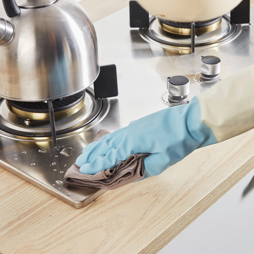 

2Pairs Dishwashing Gloves Waterproof Reusable Rubber Kitchen Cleaning Gloves for Hand Wash Dish Laundry Pet Care Garden Car