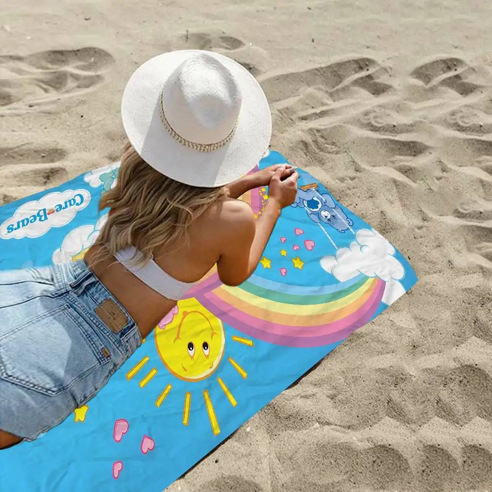 Cartoon Anime C-Care Cute B-bears Bath Towel Microfiber Soft Water Breathable For Girl Kids Decorative Cartoon Beach Towel