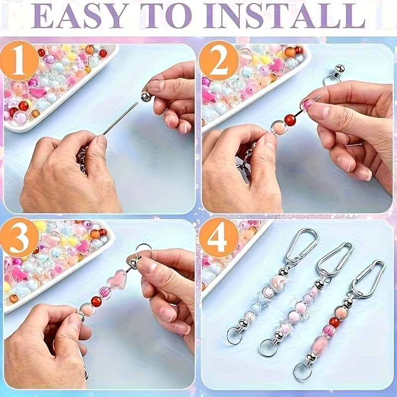 Accessory Gift 15pcs Wholesale Cheap Elegant Blank Beading Key Chain Rods DIY Jewelry Parts, Rental House Student Daily Car Key - view 6
