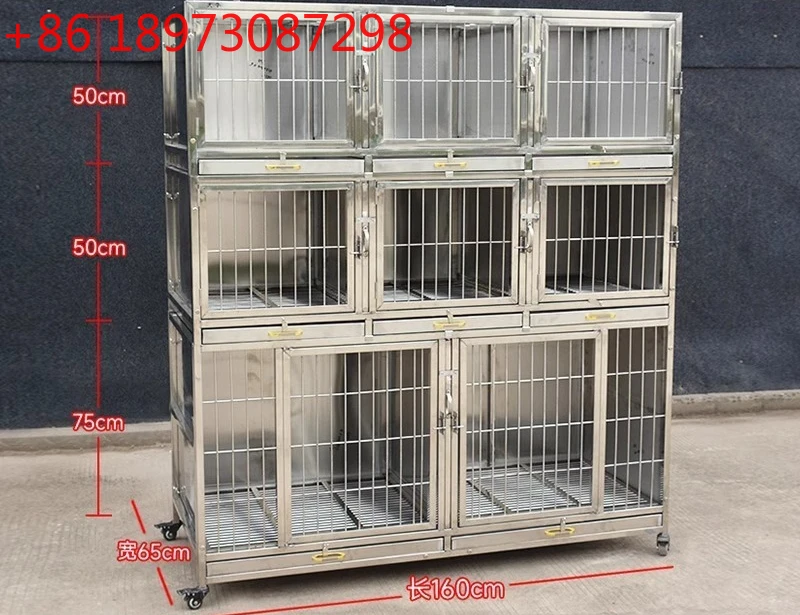 

Dog cage stainless steel pet store foster cabinet cat and dog inpatient cage display cabinet multi-layer