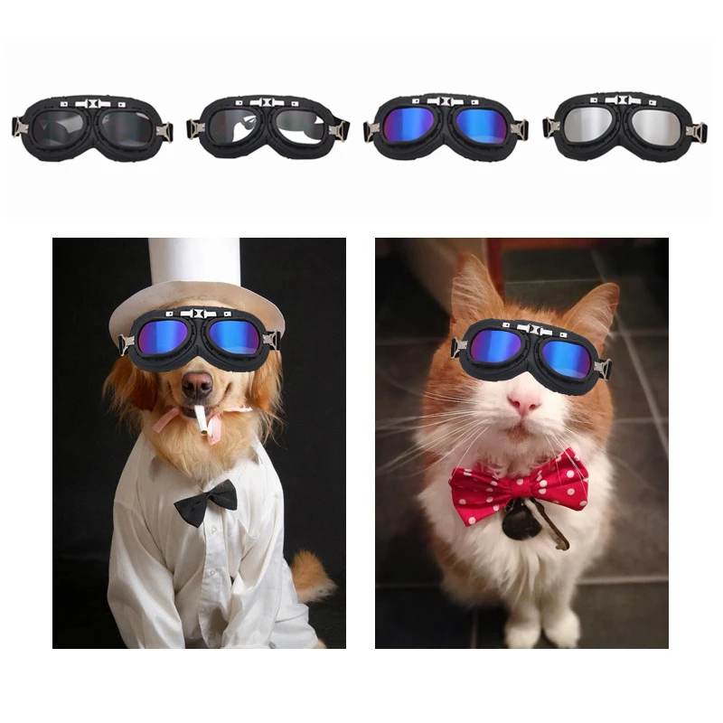 Pet Dog Foldable Sunglasses Anti-Mite Dog Glasses Wind And Snow Protection Uv Protection Camping Portable Adjustable Pet Glasses