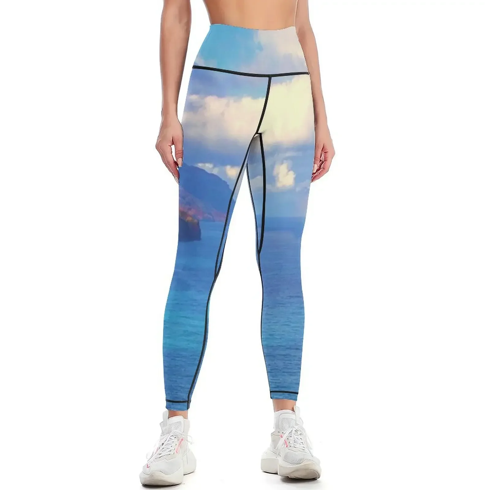 

queer radiation — abstract art  modern print  rainbow pattern Leggings high waist push up legging Womens Leggings