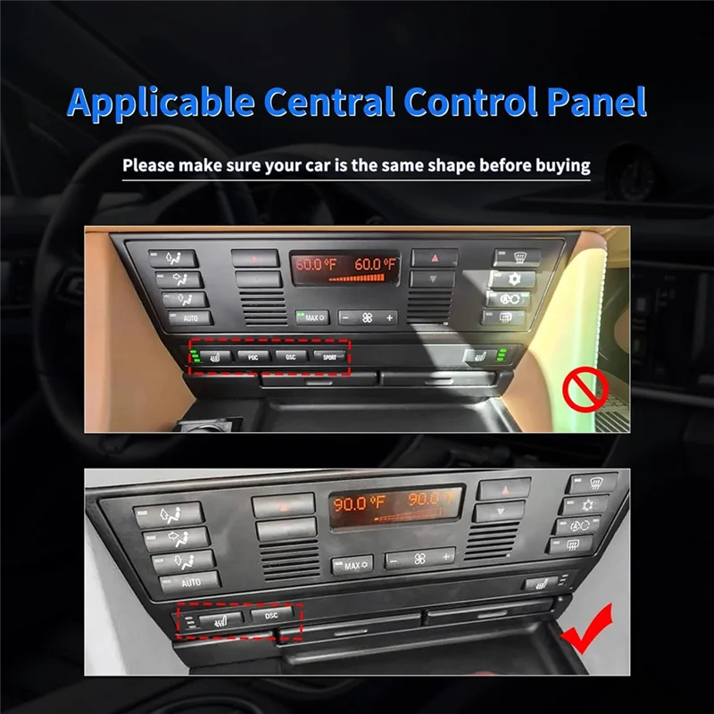 

A040-For BMW 5 Series E39 1998-2003 LHD Soft Carbon Fiber Center Console Air Condition Button Frame Cover Trim Accessories