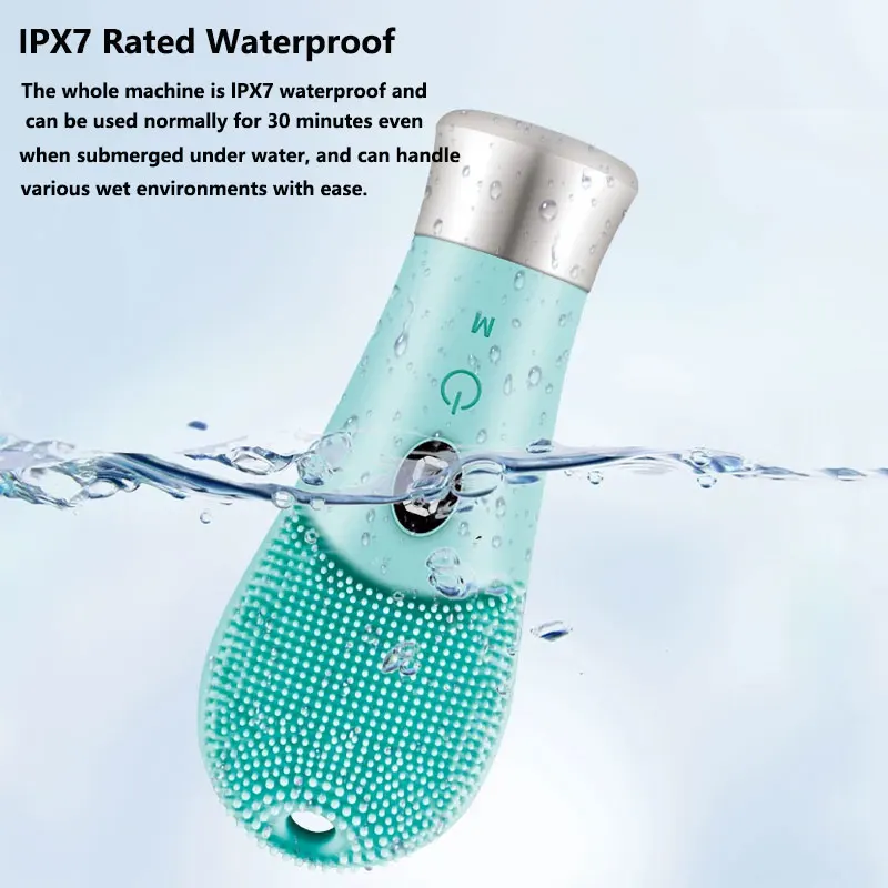 Cepillo de limpieza eléctrico, limpiador ultrasónico de piel de 9 velocidades, limpiador de cepillo Facial, vibración de alta frecuencia recargable