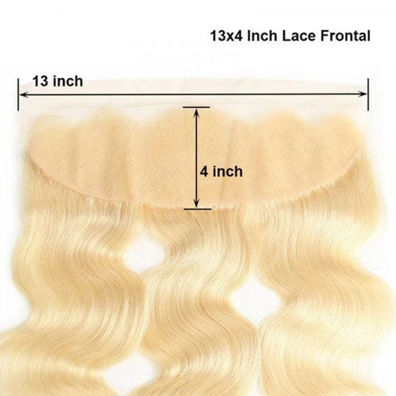Human Hair 613 Blonde Body Wave 13x4 Lace Frontal 10-22 Inch 150% Density Full End Pree Part Brazilian Virgin Hair Pre-Plucked