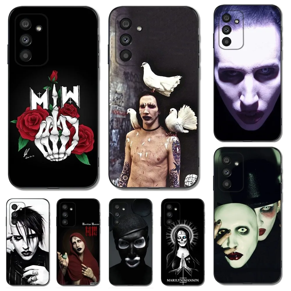 M-Marilyn Manson Singer Phone Case For Samsung Galaxy A13,A21s,A22,A31,A32,A52,A53,A71,A80,A91 Soft Black Cover