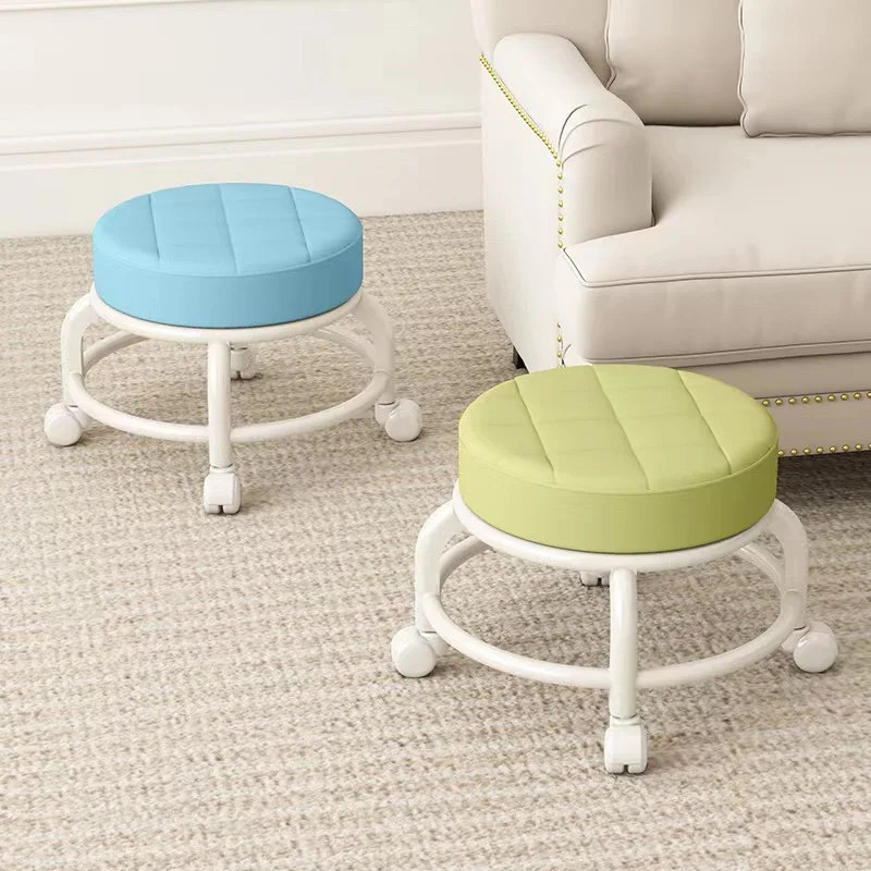 

Household Universal Wheel Stool with Wheels Rotating Mopping Stool Nail Art Pedicure Pulley with Baby Learning to Walk