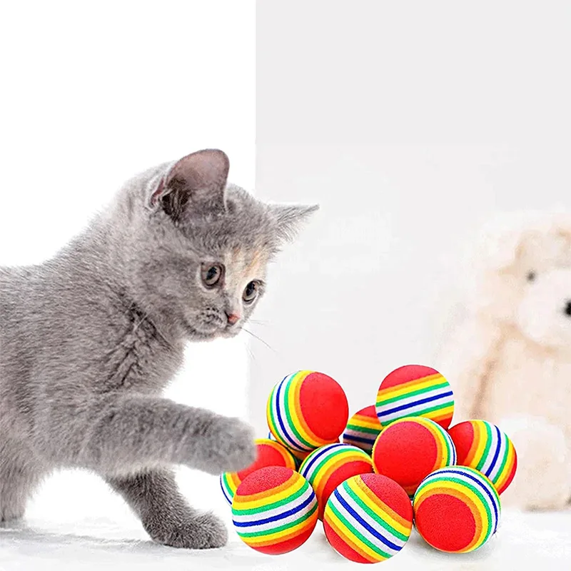 Cat Toy Balls Interactive for Indoor Cats Best Kitten Favorite Gift Soft Foam Ball Chase Quiet Playing Cats Stuff Supplie