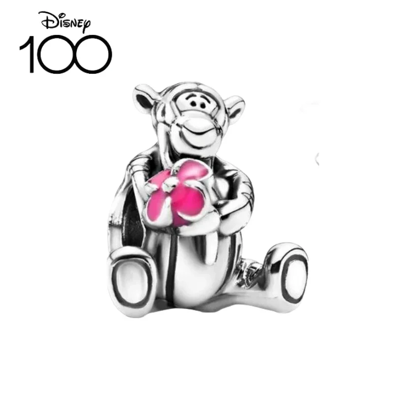 Disney 925 Silver Minnie Charm 100th Mickey Mouse Bead Fit Original Diy Pendant Pandora Bracelet Women Birthday Jewelry Gifts