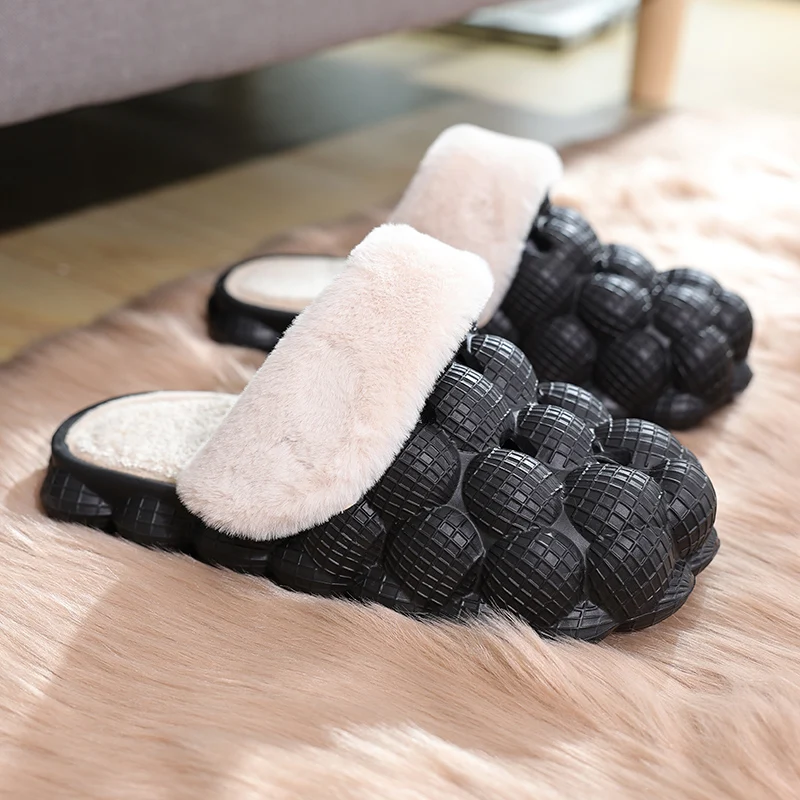 

Мужские и женские хлопковые тапочки, осенне-зимние уличные домашние плюшевые тапочки на плоской подошве, теплая обувь для пар, мужские нескользящие хлопковые тапочки для спальни