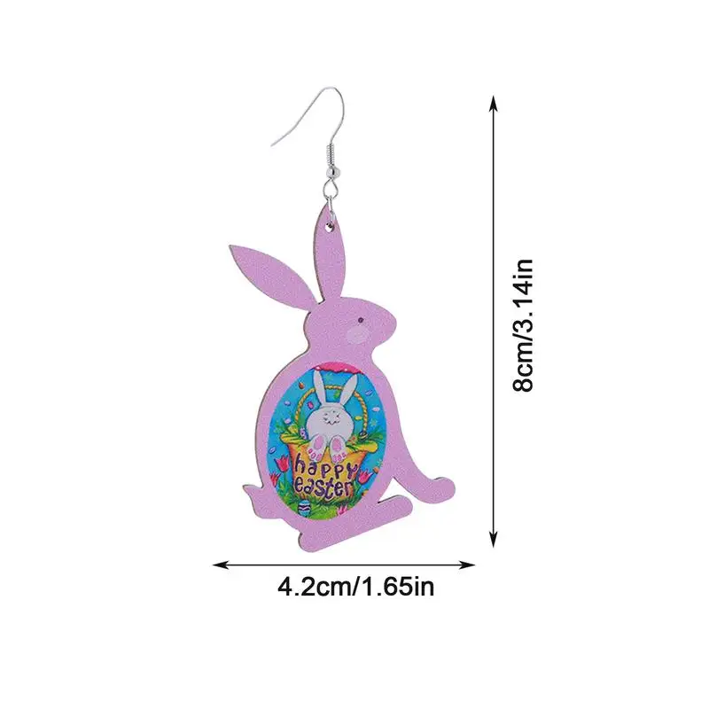 Anting-anting Juntai Kelinci Paskah warna-warni bunga liburan Juntai warna-warni anting-anting menjuntai bunga Paskah kayu Kelinci Paskah