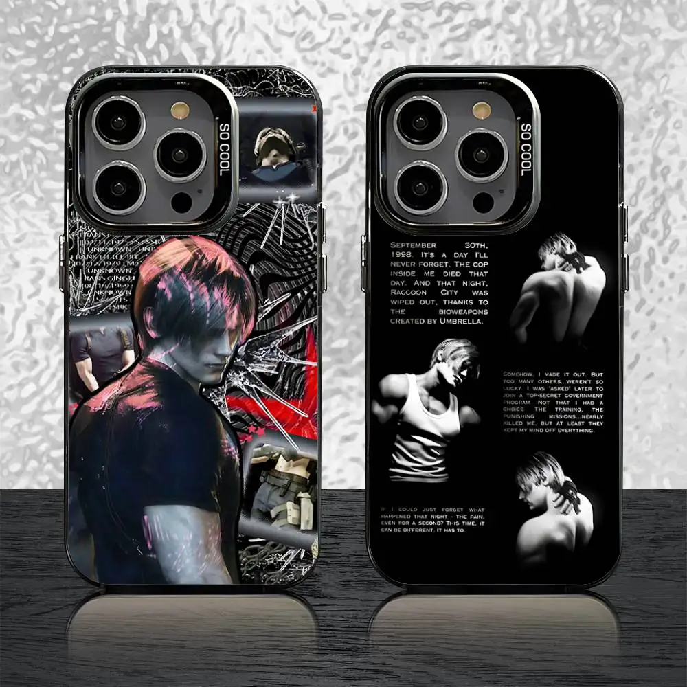 

Leon Kennedy Phone Case For iPhone 16,15,14,13,12,11,Pro,XS,Max,Plus,Mini,SE Black Candy Matte Shockproof Cover