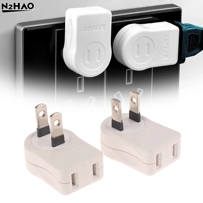 1PC US 2PIN 360 Angle Rotatable Power Socket Plug Male To Female Socket Adapter Aadapters Power Converter Plug Electrical Socket