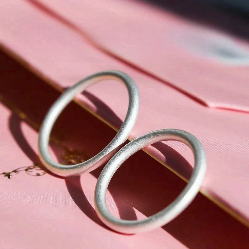 1pc Traditional Craft Minimal Matte Circle K-Plated Ring Unisex Daily Party All-Year Versatile Gift for Students & Professionals