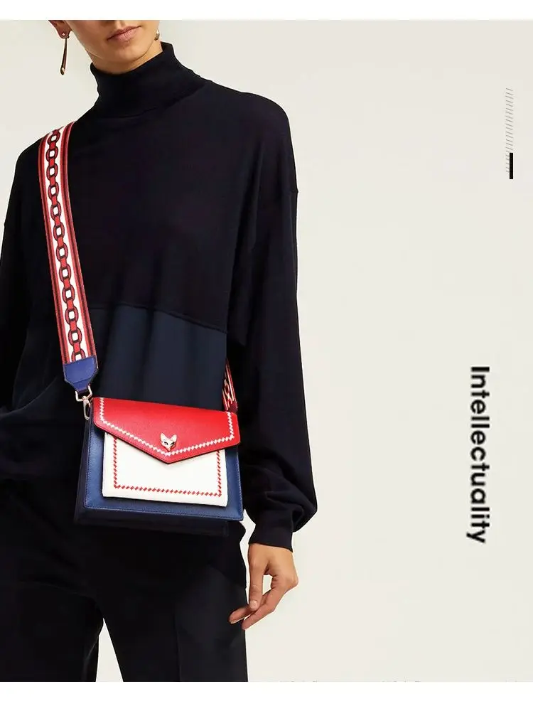 FOXER ブランドの女性のファッションクロスボディバッグ女性床革 + PU 小さなショルダーバッグカラフルなフラップかわいいデザインバッグ