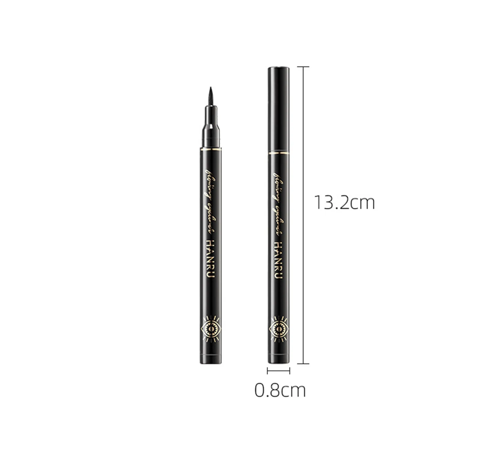 Lápiz Delineador de ojos líquido fácil, resistente al agua, secado rápido, sello negro, lápiz delineador de ojos, maquillaje para mujeres, cosméticos, potenciador de cejas de 1ml