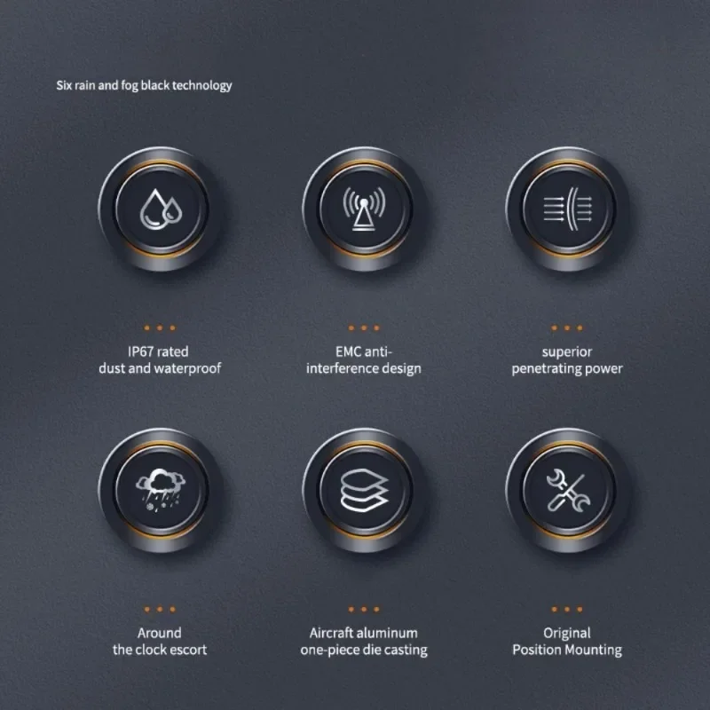 【الأكثر مبيعًا】جهاز عرض صمام ثنائي باعث للضوء منخفض الشعاع عالي الشعاع Aozoom أصفر 3 مصابيح ضباب #5