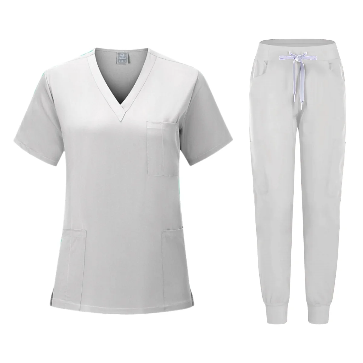 Multicolour Jogger Suits Doctor Nursing Uniforms Short Sleeve V-neck Tops Pocket Pants Nurse Scrubs Set Medical Clinical Clothes