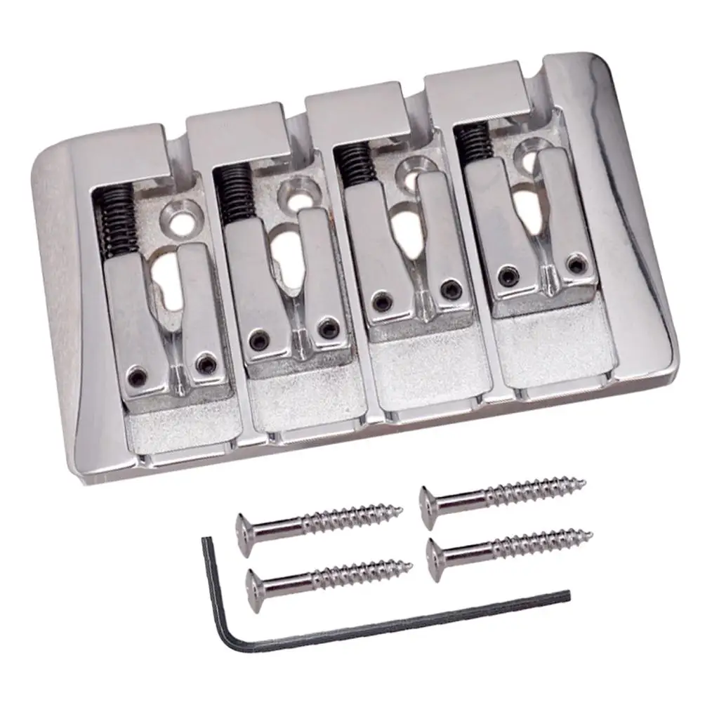 Heavy Duty 4 String Electric Bass Roller Saddle Bridge Tailpiece Zinc Iron Guitar Supplies for E Bass Accessories