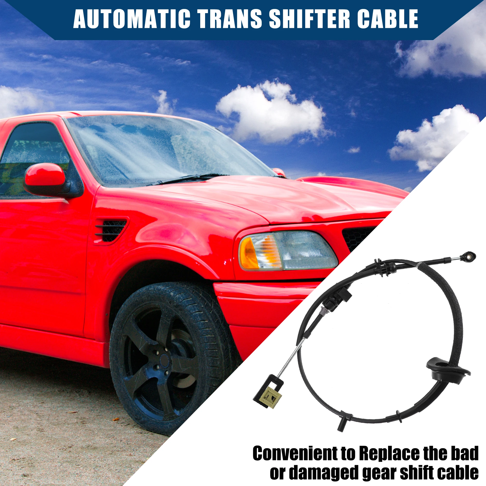 UXCELL F85Z7E395BA Auto Transmission Shift Cable for Ford F150 F250 97-99 4R70W Trans