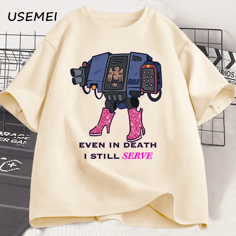 Doodle Dreadnought Graphic T Shirts Funny Warhammer 40k Printed Cotton Short Sleeve Tshirt Streetwear Mens Clothes